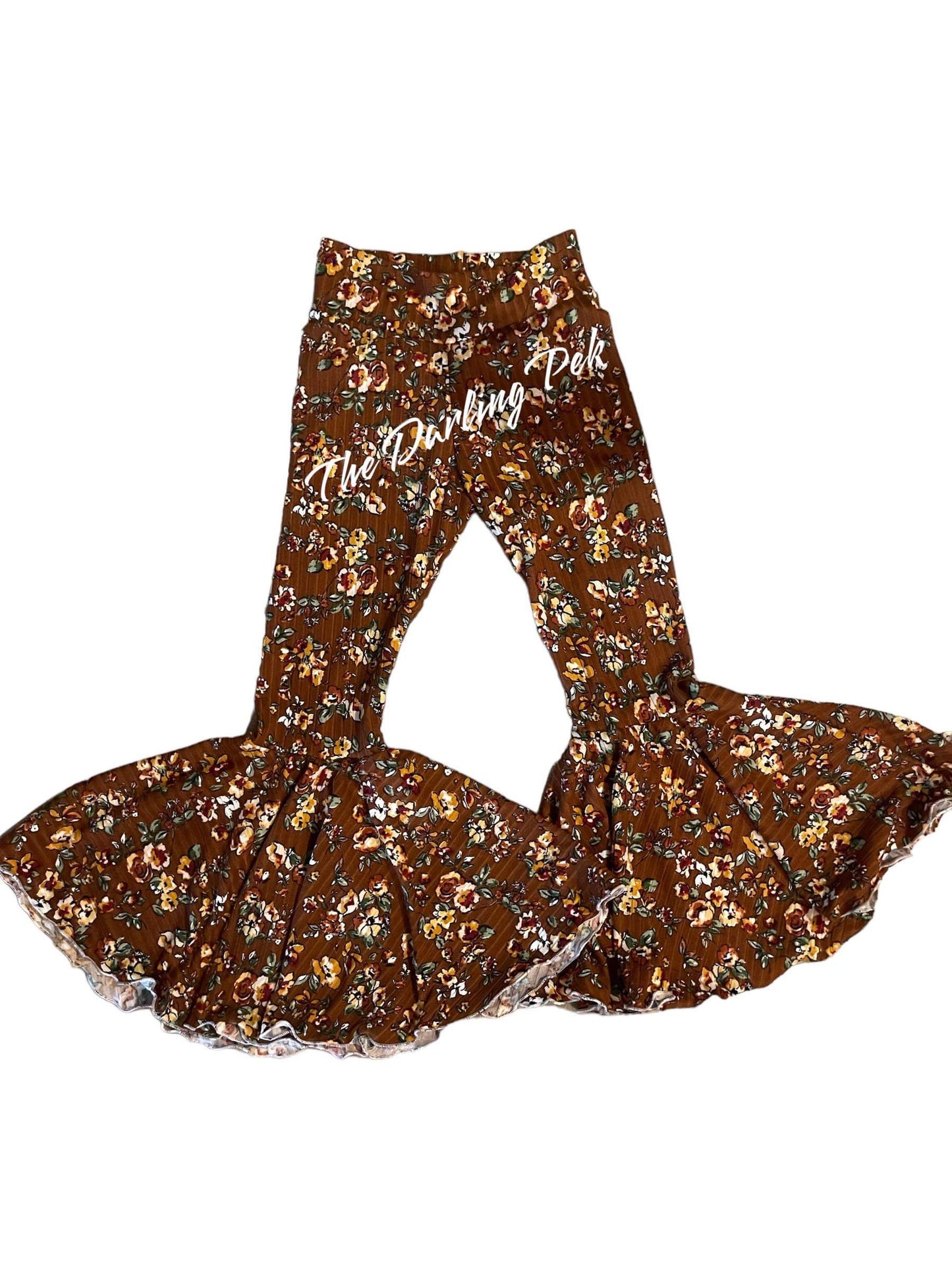Cinnamon Floral - Bells w/Lettuce Hem