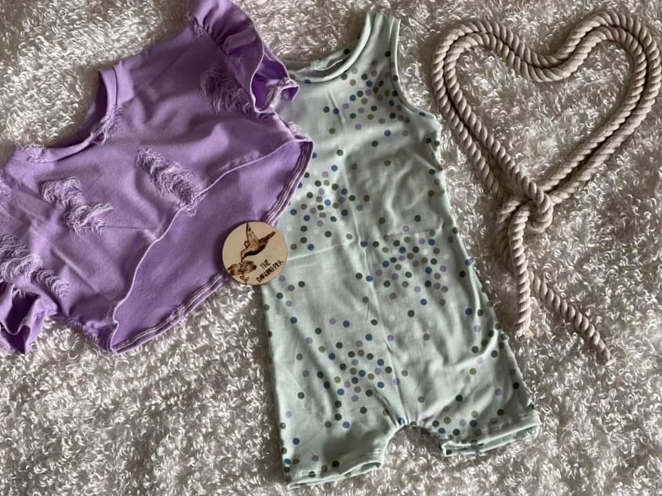 RTS Set- Ollie Romper w/ Honey Top
