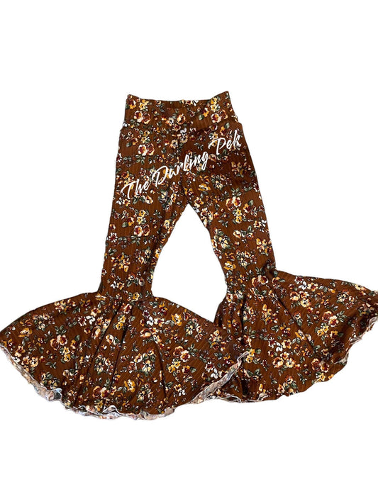 Cinnamon Floral - Bells w/Lettuce Hem