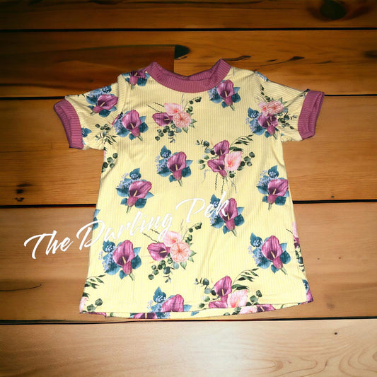 Track Tee - Floral on Yellow