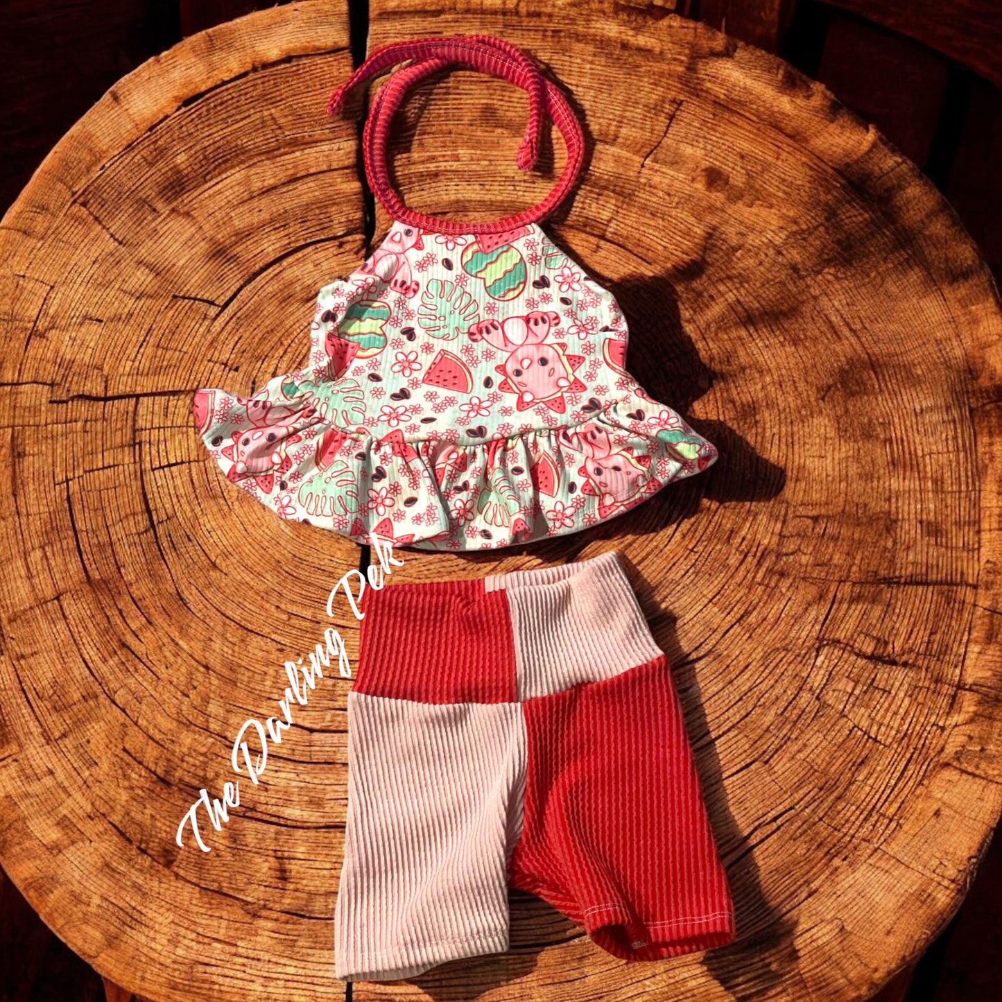 RTS - Set Halter Peplum & Bikers