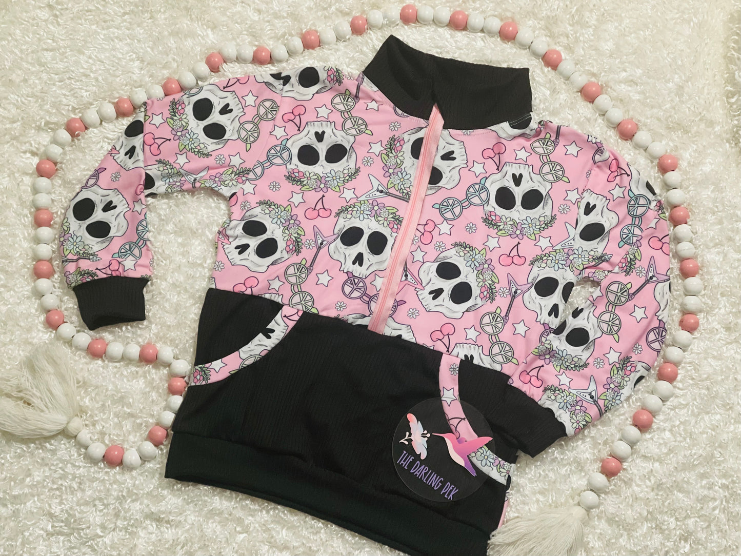 5T Hippy Skull Half Zip