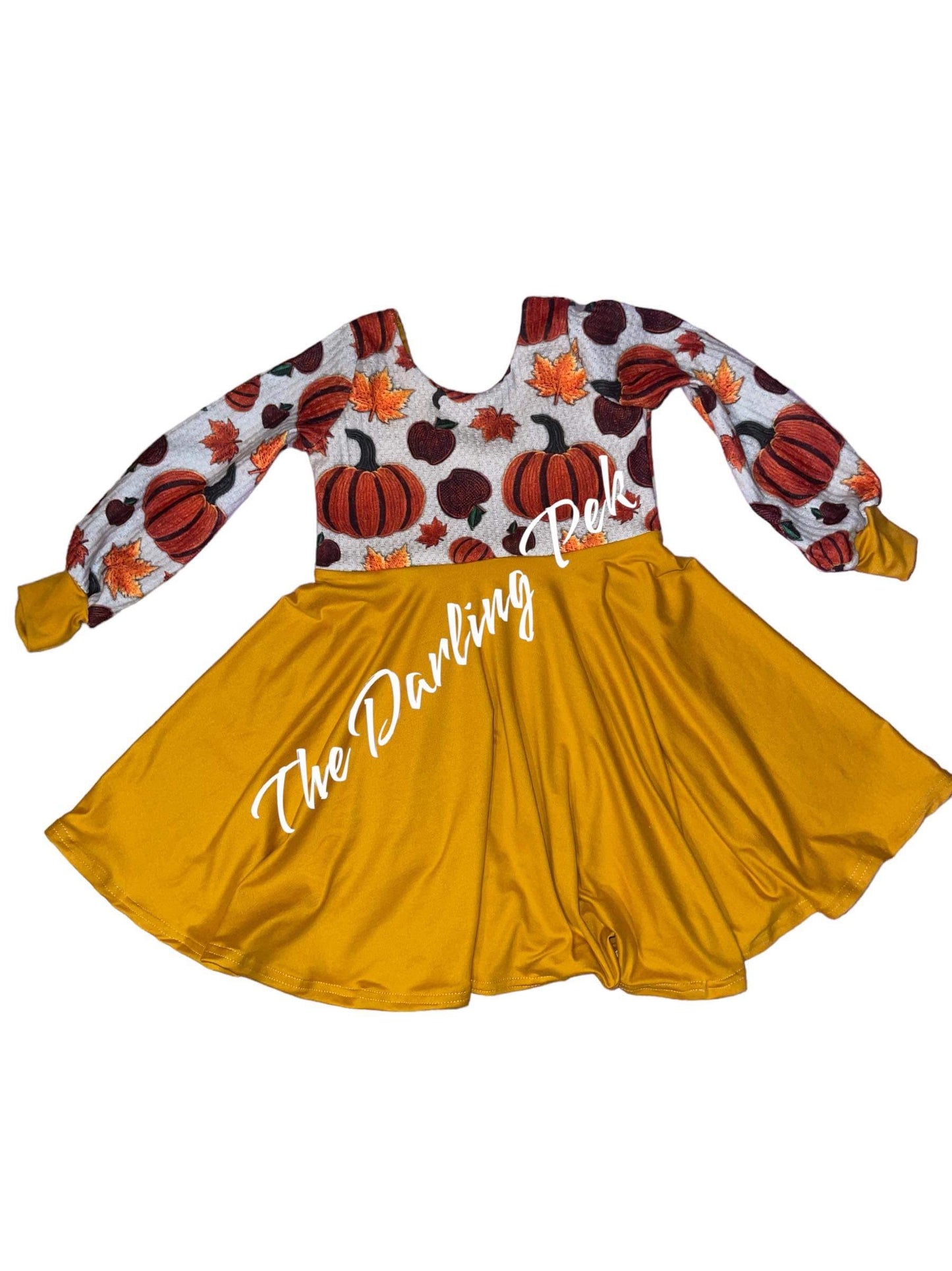 Pumpkin Mustard - Bishop Sleeve Brielle Dress