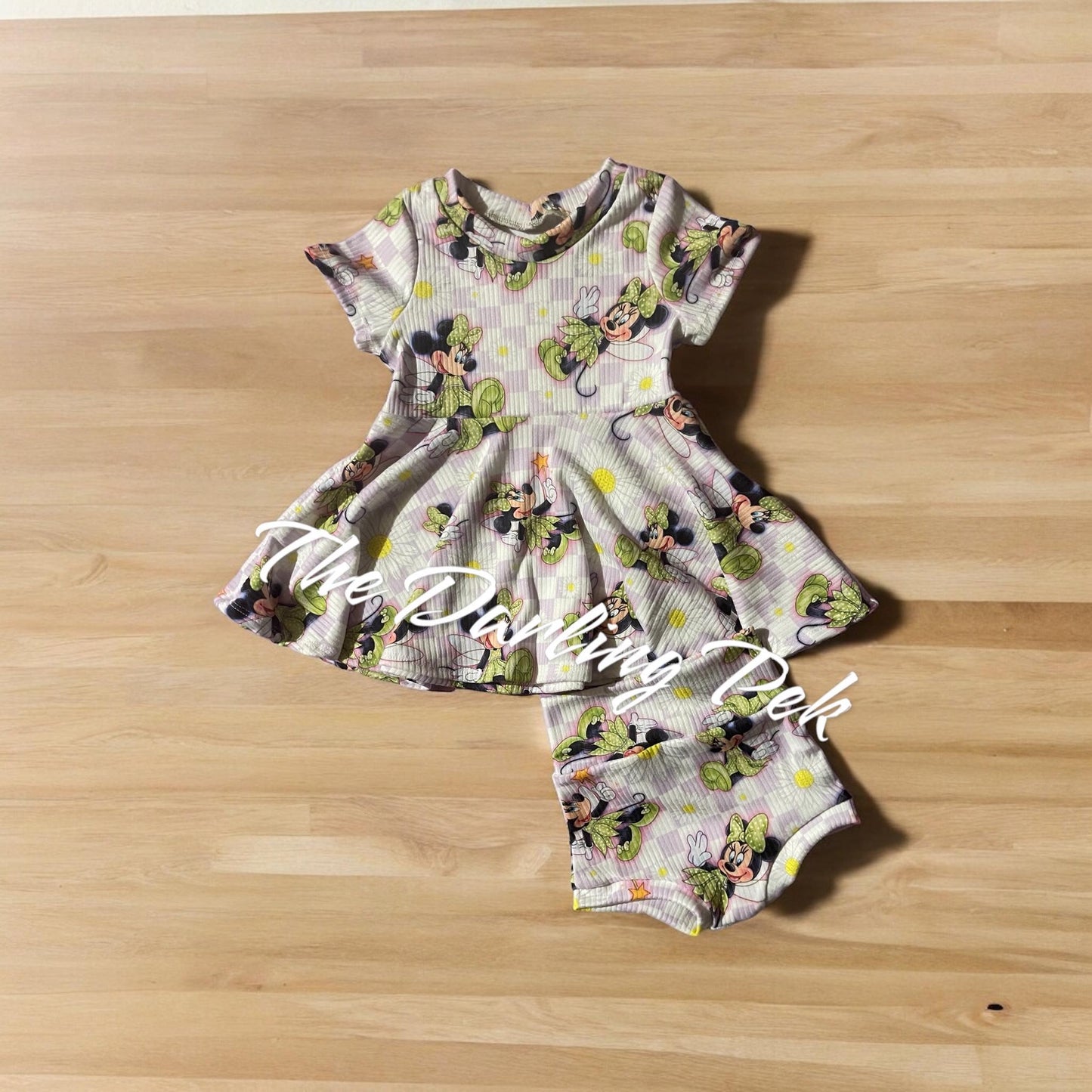 Peplum Dress & Bummies Set - Mouse