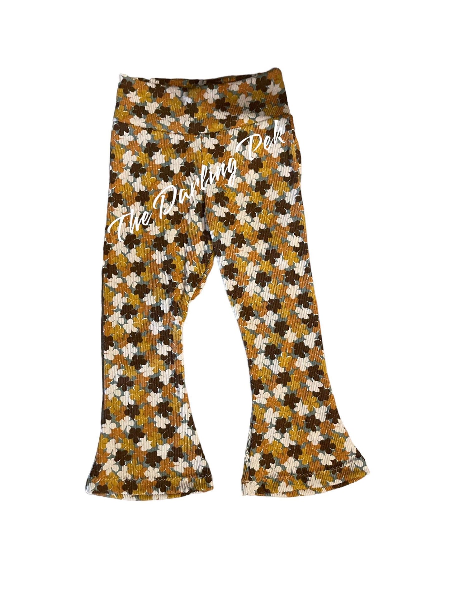Neutral Floral - Flare Pants