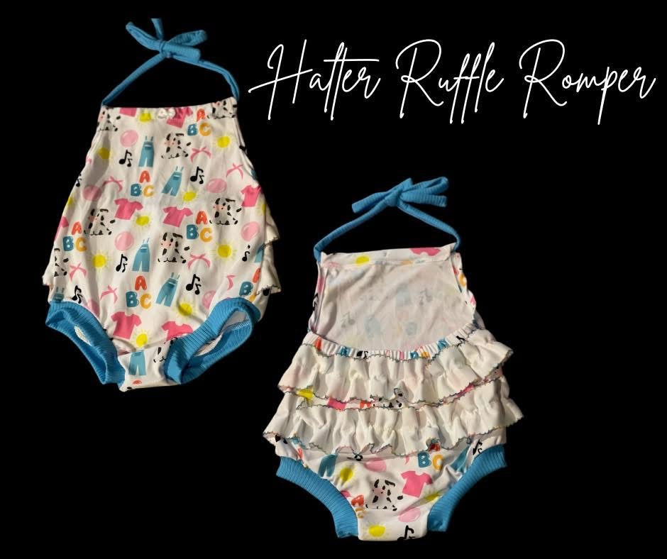 RTS- 18/24m Halter ruffle romper