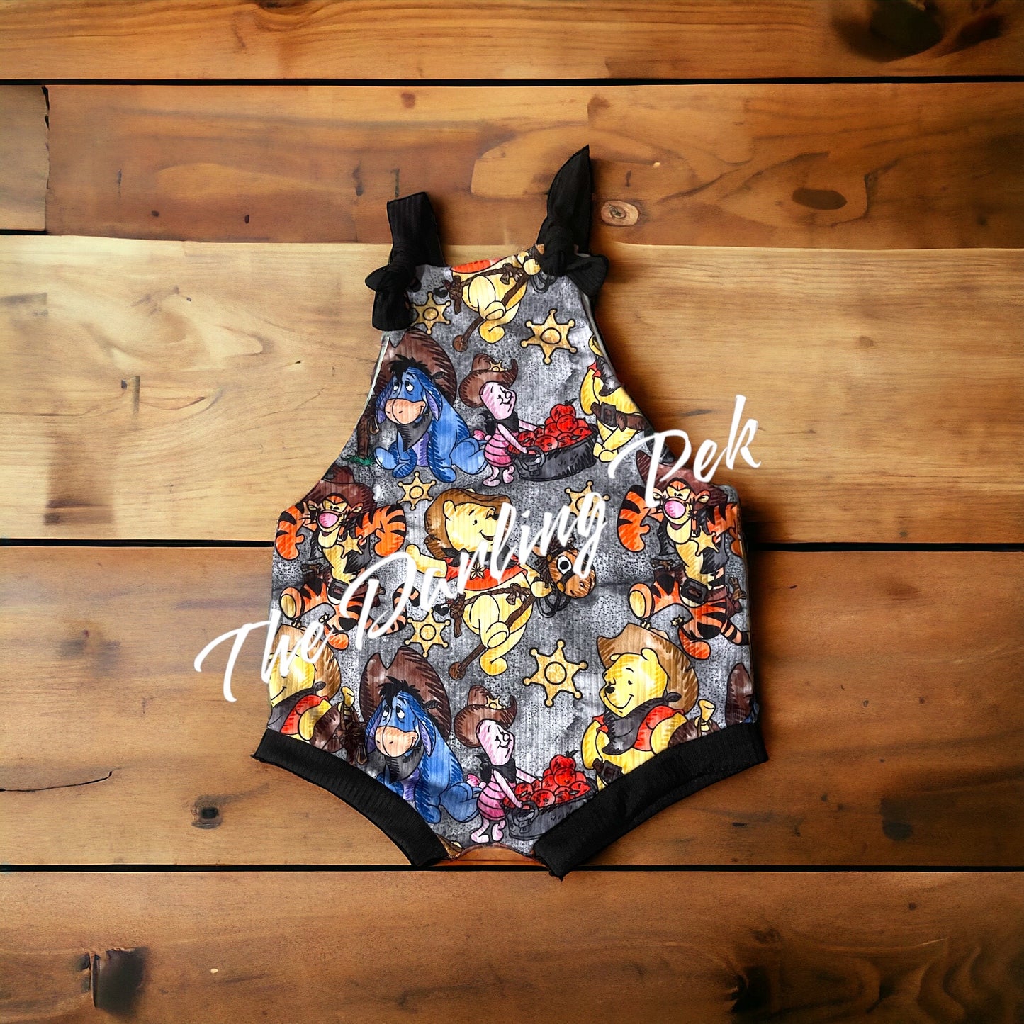 Knotted Shortie Overalls - Western Bear & Friends