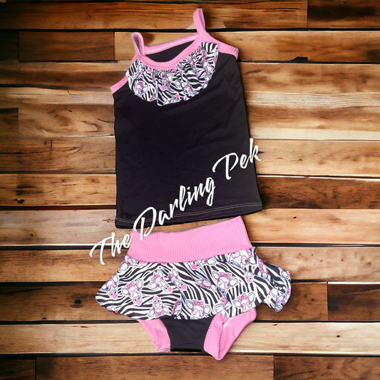 Cami Tank & Skirted Bummies Set - Girly Cow