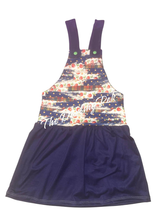 Overall Dress - Apple Brushstrokes